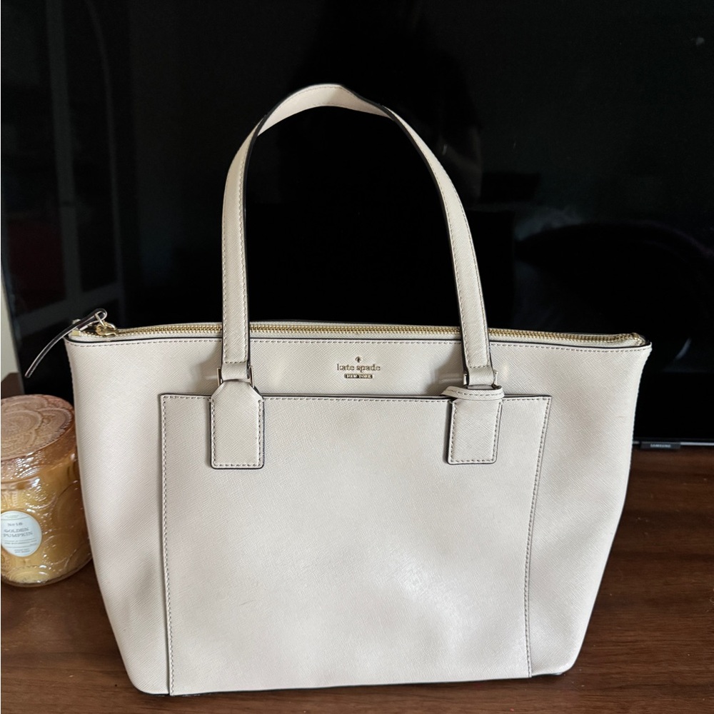 Kate Spade Beige Leather Tote